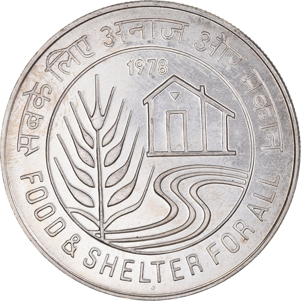 Coin, INDIA-REPUBLIC, 50 Rupees, 1978, Mumbai, Bombay, MS(60-62), Silver, KM:259