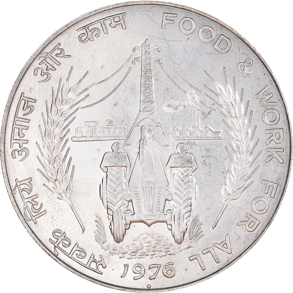 Coin, INDIA-REPUBLIC, 50 Rupees, 1976, Mumbai, Bombay, AU(55-58), Silver, KM:257
