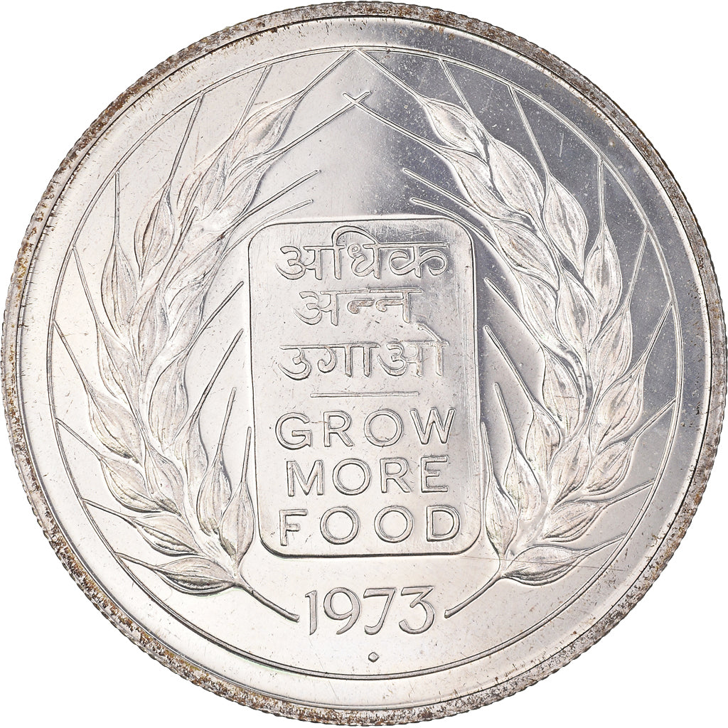 Coin, INDIA-REPUBLIC, 10 Rupees, 1973, Mumbai, Bombay, MS(63), Silver, KM:188