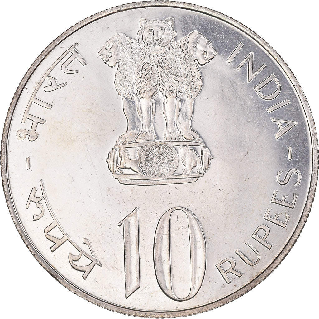 Coin, INDIA-REPUBLIC, 10 Rupees, 1973, Mumbai, Bombay, MS(63), Silver, KM:188