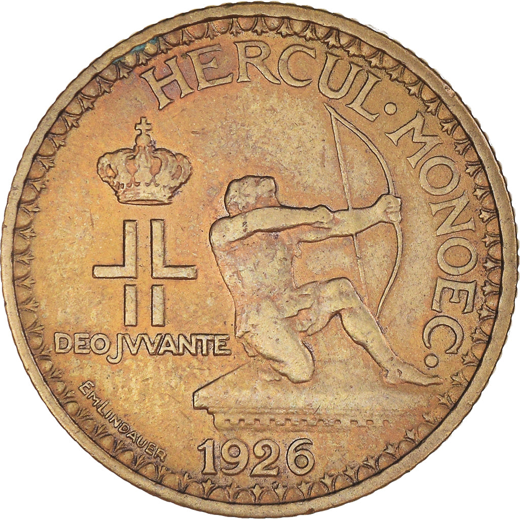 Munten, Monaco, Louis II, 2 Francs, 1924, ZF, Aluminum-Bronze, KM:112