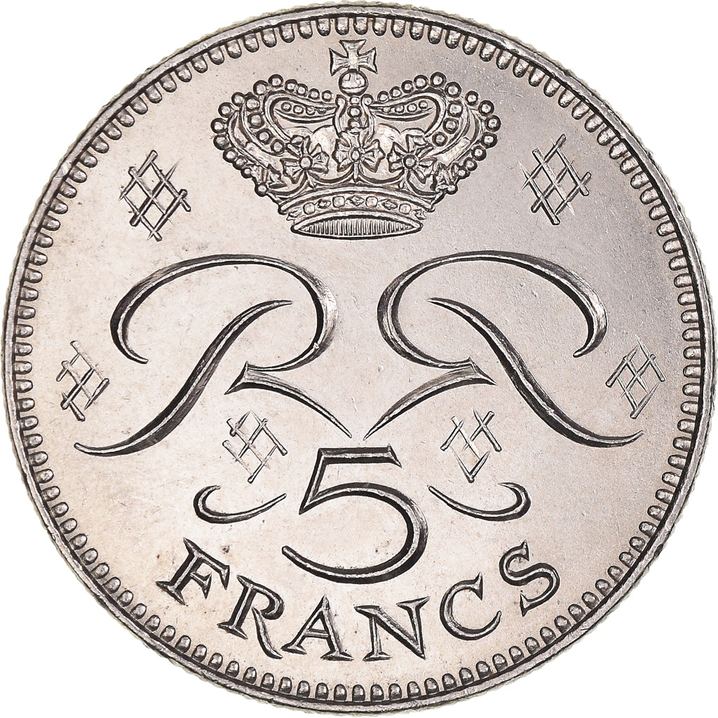 Monnaie, Monaco, Rainier III, 5 Francs, 1977, SUP+, Cupro-nickel, Gadoury:MC