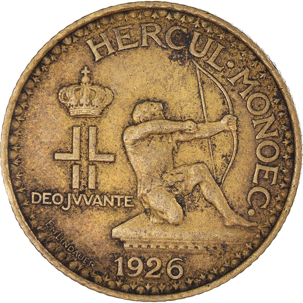 Monnaie, Monaco, Louis II, Franc, 1926, Poissy, TTB, Bronze-Aluminium