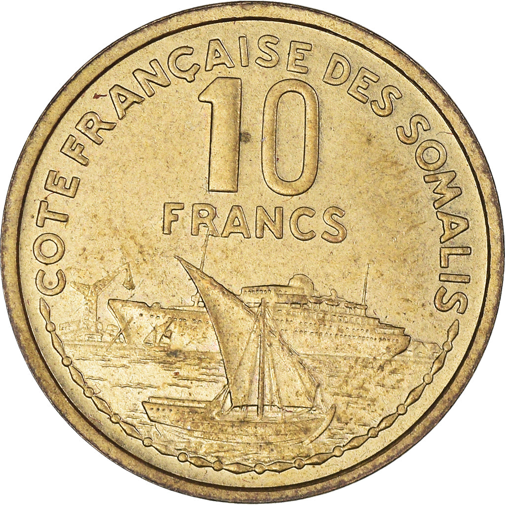 Moneta, Costa francese dei somali, 10 Francs, 1965, Paris, ESSAI, SPL