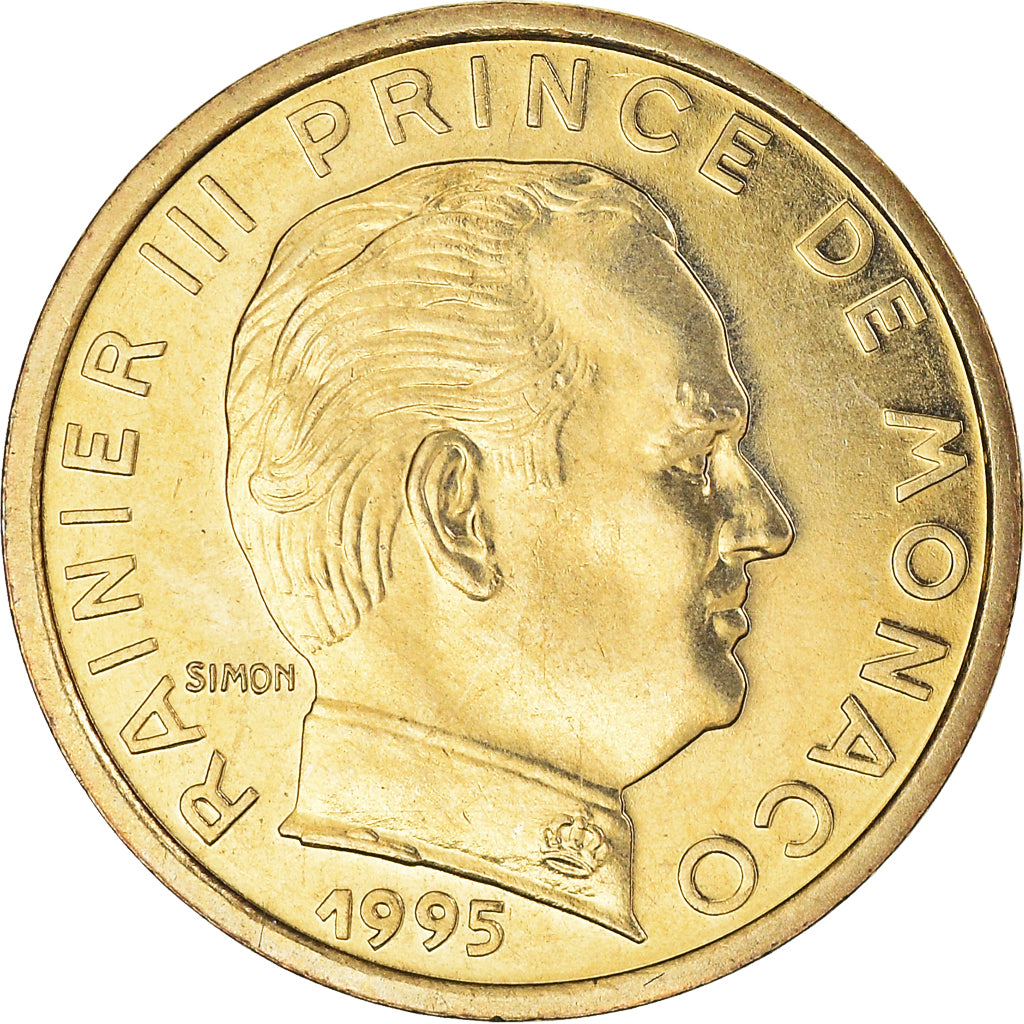 Moneta, Monaco, Rainier III, 10 Centimes, 1995, BU, SPL, Alluminio-bronzo