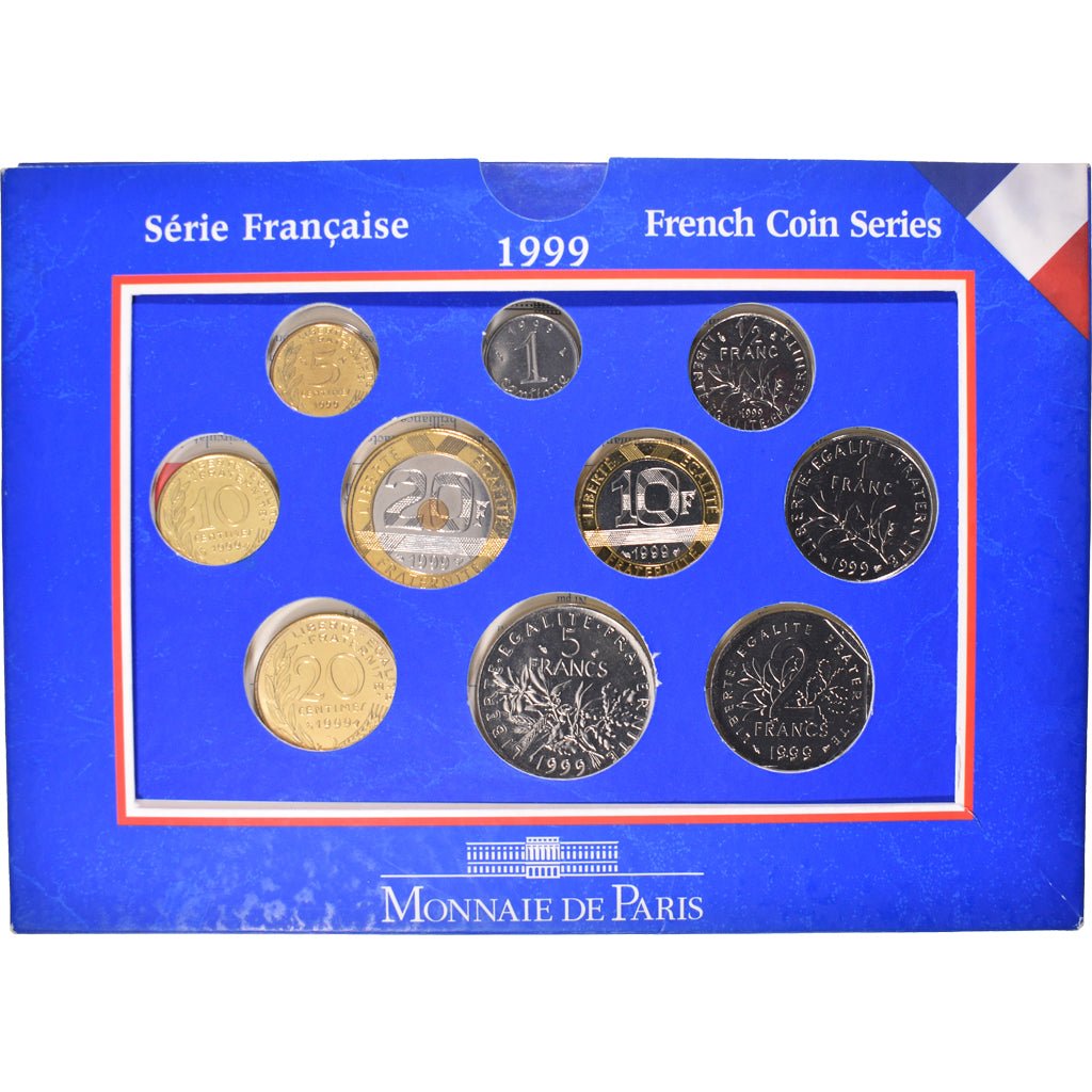 Moneta, Francia, abeille, Coffret 1 c. à 20 frs., 1999, Monnaie de Paris, BU