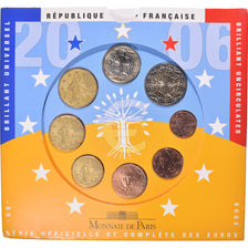 França, 1 Cent to 2 Euro, 2006, Monnaie de Paris, BU, MS(65-70), N/D