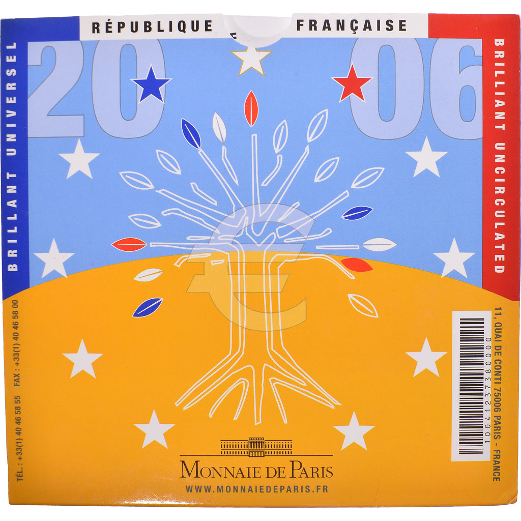 França, 1 Cent to 2 Euro, 2006, Monnaie de Paris, BU, MS(65-70), N/D
