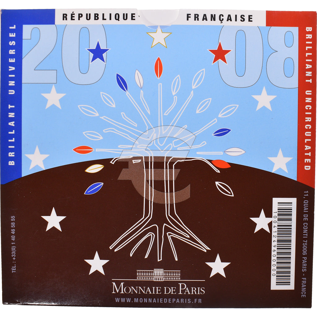 França, 1 Cent to 2 Euro, 2008, Monnaie de Paris, BU, MS(65-70), N/D