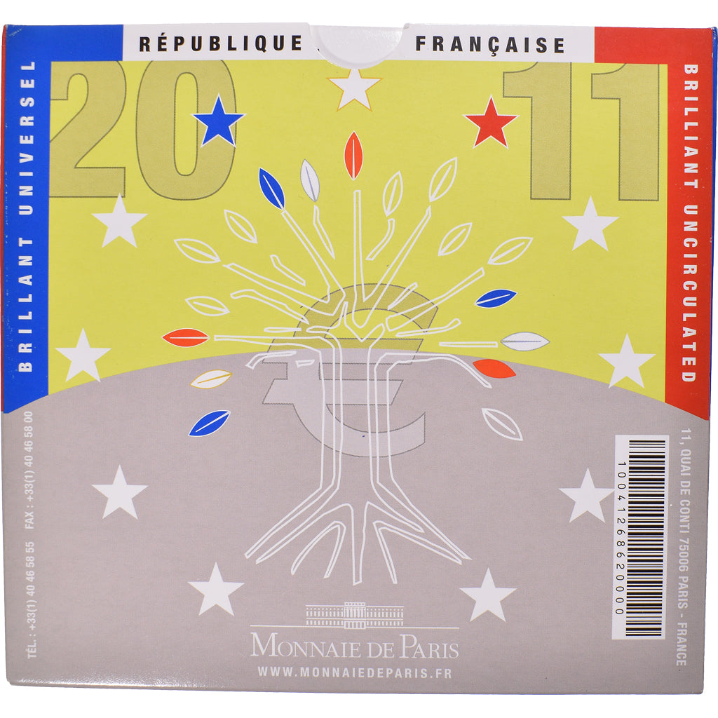 France, 1 Cent to 2 Euro, 2011, Monnaie de Paris, BU, FDC, Gadoury:page 347