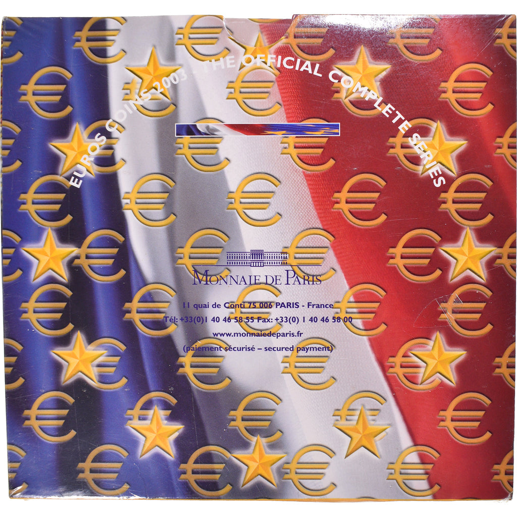 France, 1 Cent to 2 Euro, 2003, Monnaie de Paris, BU, MS(65-70), Gadoury:page