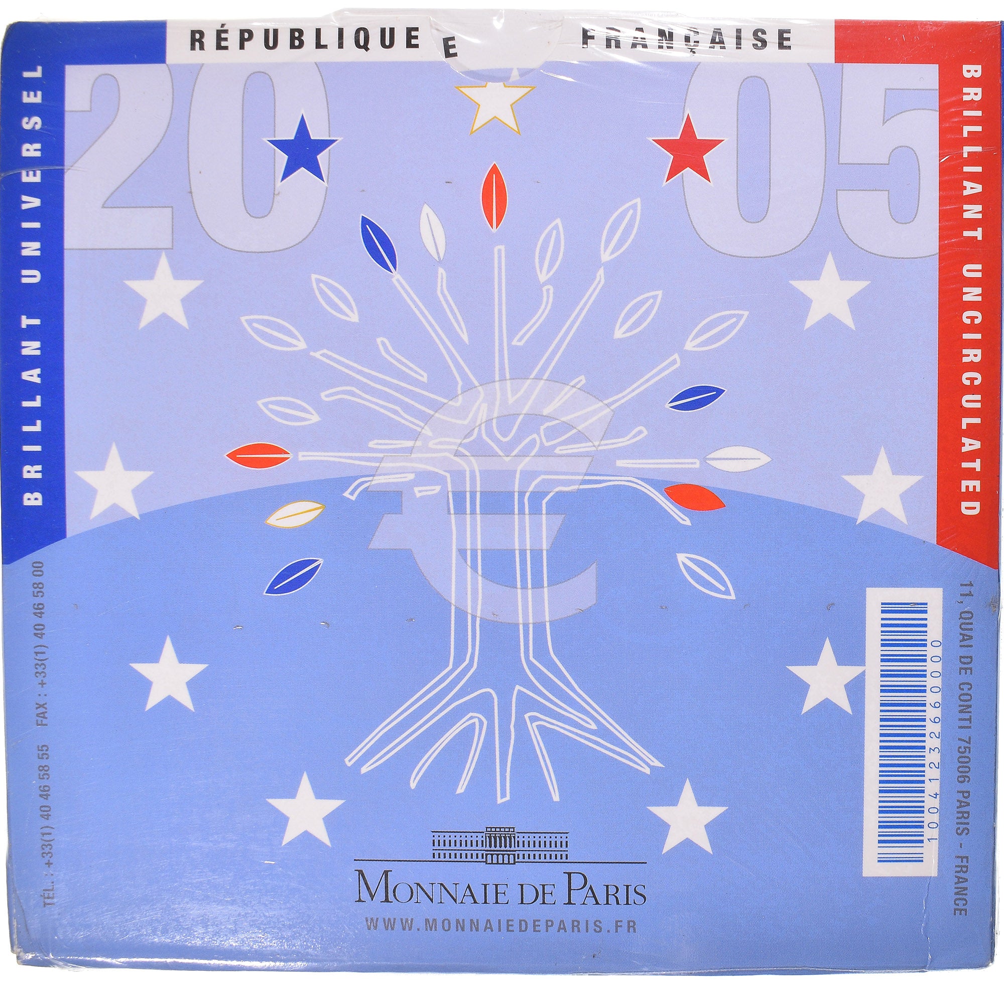 Francia, 1 Cent to 2 Euro, 2005, Monnaie de Paris, BU, FDC, Sin información