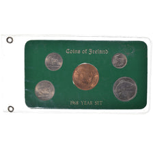 Monnaie, République d'Irlande, 1d, 3d, 6d, Shilling and Florin, 1968, Dublin