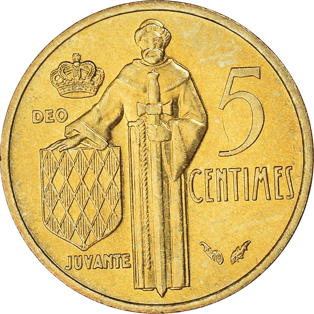 Coin, Monaco, Rainier III, 5 Centimes, 1977, MS(63), Aluminum-Bronze, KM:156