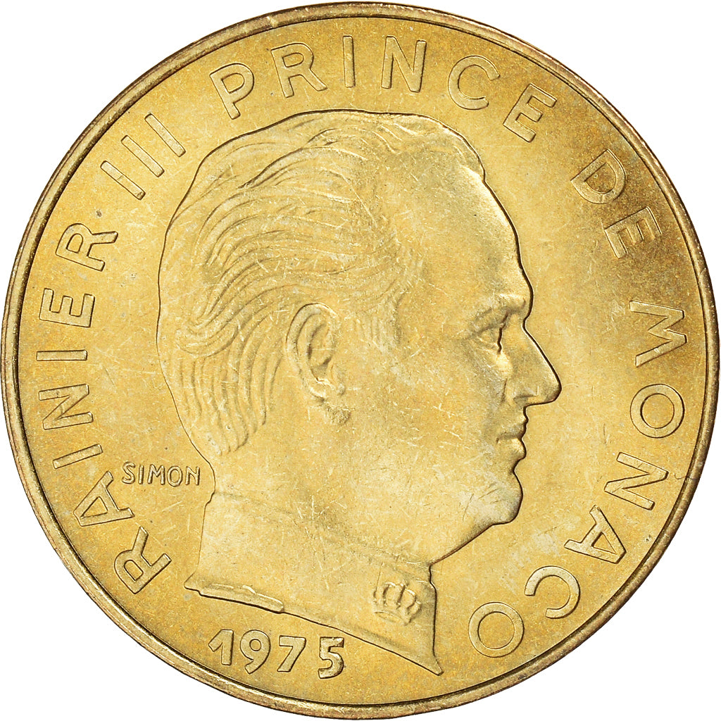 Moneta, Monaco, Rainier III, 20 Centimes, 1975, MS(63), Aluminium-Brąz, KM:143