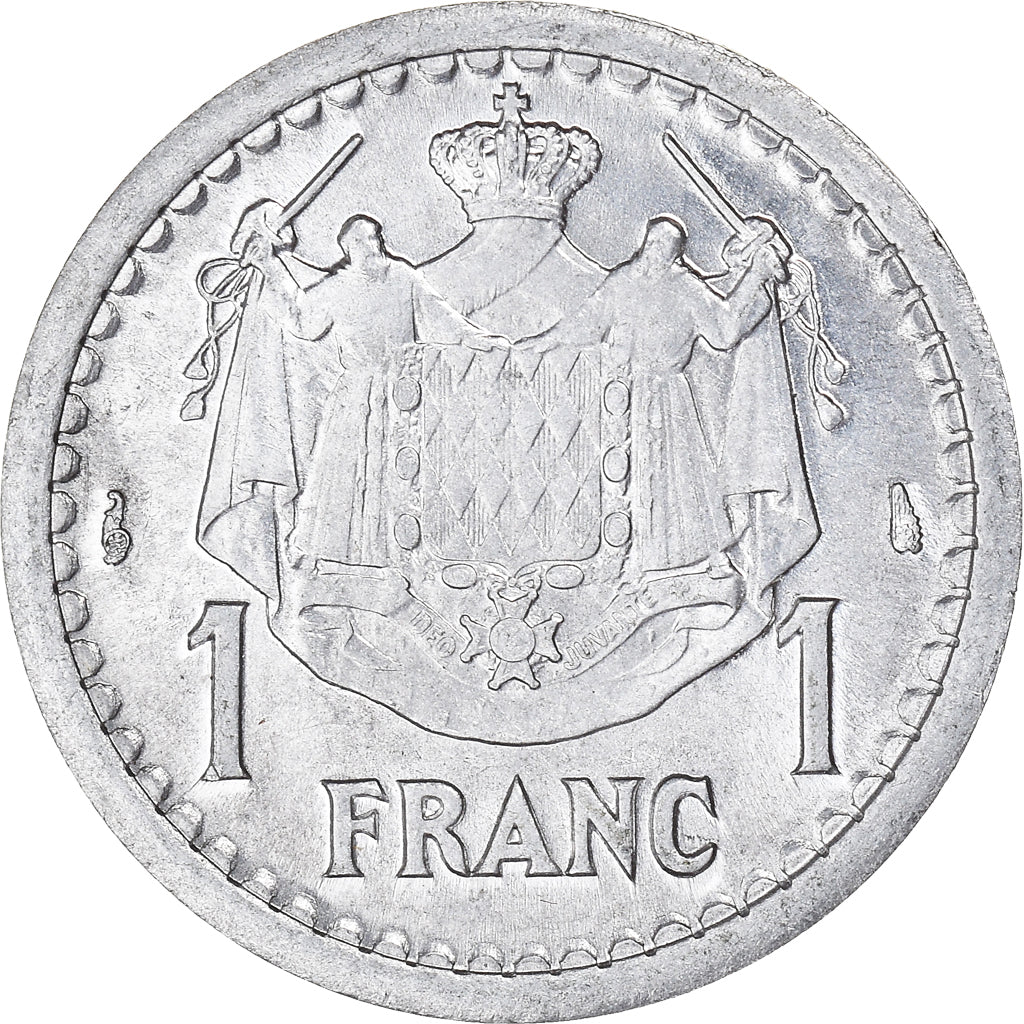 Moeda, Mónaco, Louis II, Franc, Undated (1943), MS(63), Alumínio, KM:120