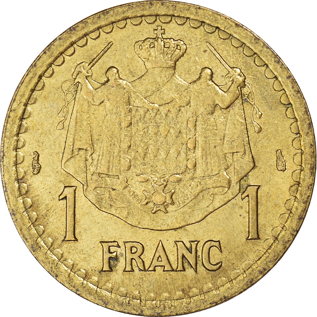 Monnaie, Monaco, Louis II, Franc, Undated (1943), SUP, Cupro-Aluminium