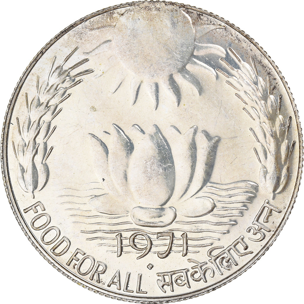 Moneta, REPUBBLICA DELL’INDIA, 10 Rupees, 1971, Bombay, BB+, Argento, KM:186