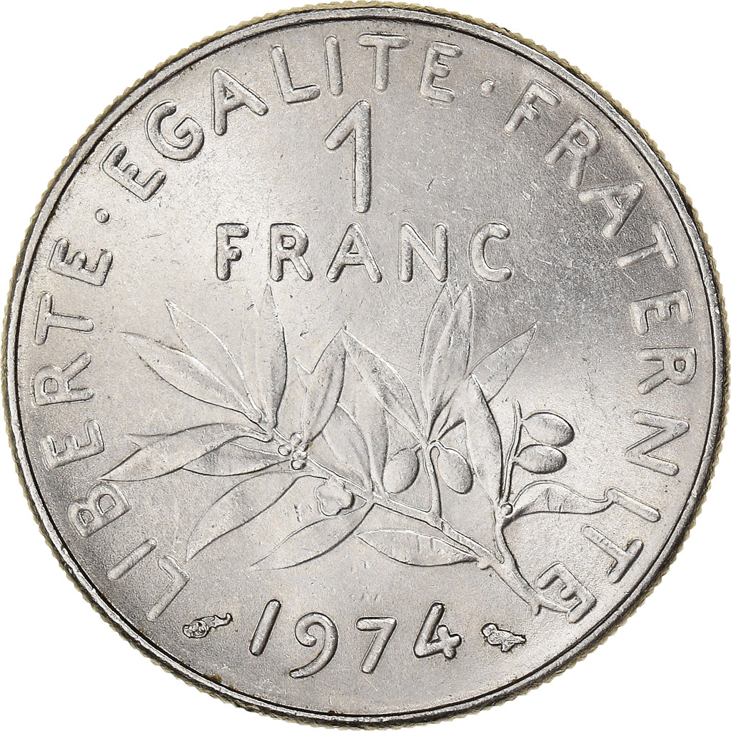 Moeda, França, Semeuse, Franc, 1974, Paris, MS(63), Níquel, KM:925.1