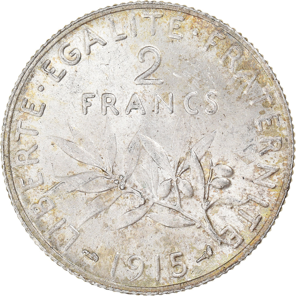 Münze, Frankreich, Semeuse, 2 Francs, 1915, Paris, VZ, Silber, KM:845.1