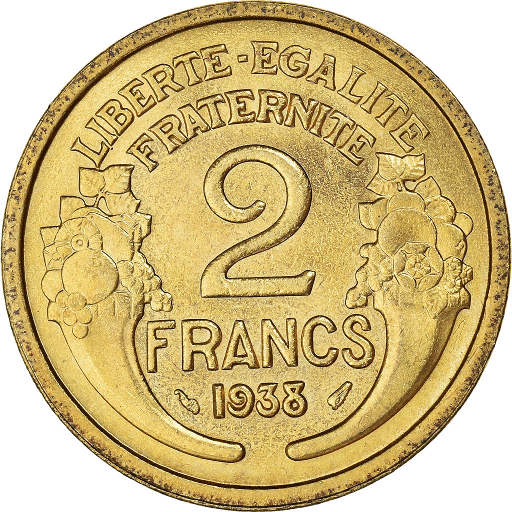 Münze, Frankreich, Morlon, 2 Francs, 1938, Paris, UNZ, Aluminum-Bronze, KM:886
