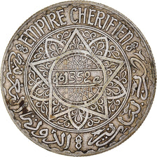 Coin, Morocco, Mohammed V, 20 Francs, AH 1352/1933, Paris, AU(50-53), Silver