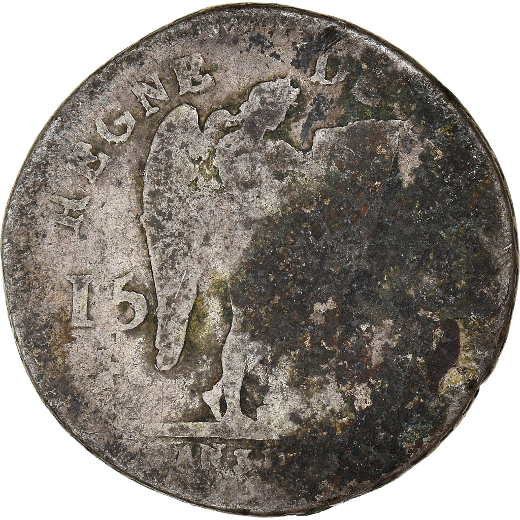 Coin, France, Louis XVI, 15 Sols, 1791 / AN 3, F(12-15), Silver, Gadoury:36