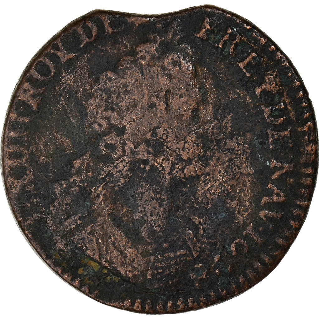 Moneta, Francia, Louis XIV, Liard de France au buste âgé, troisième type