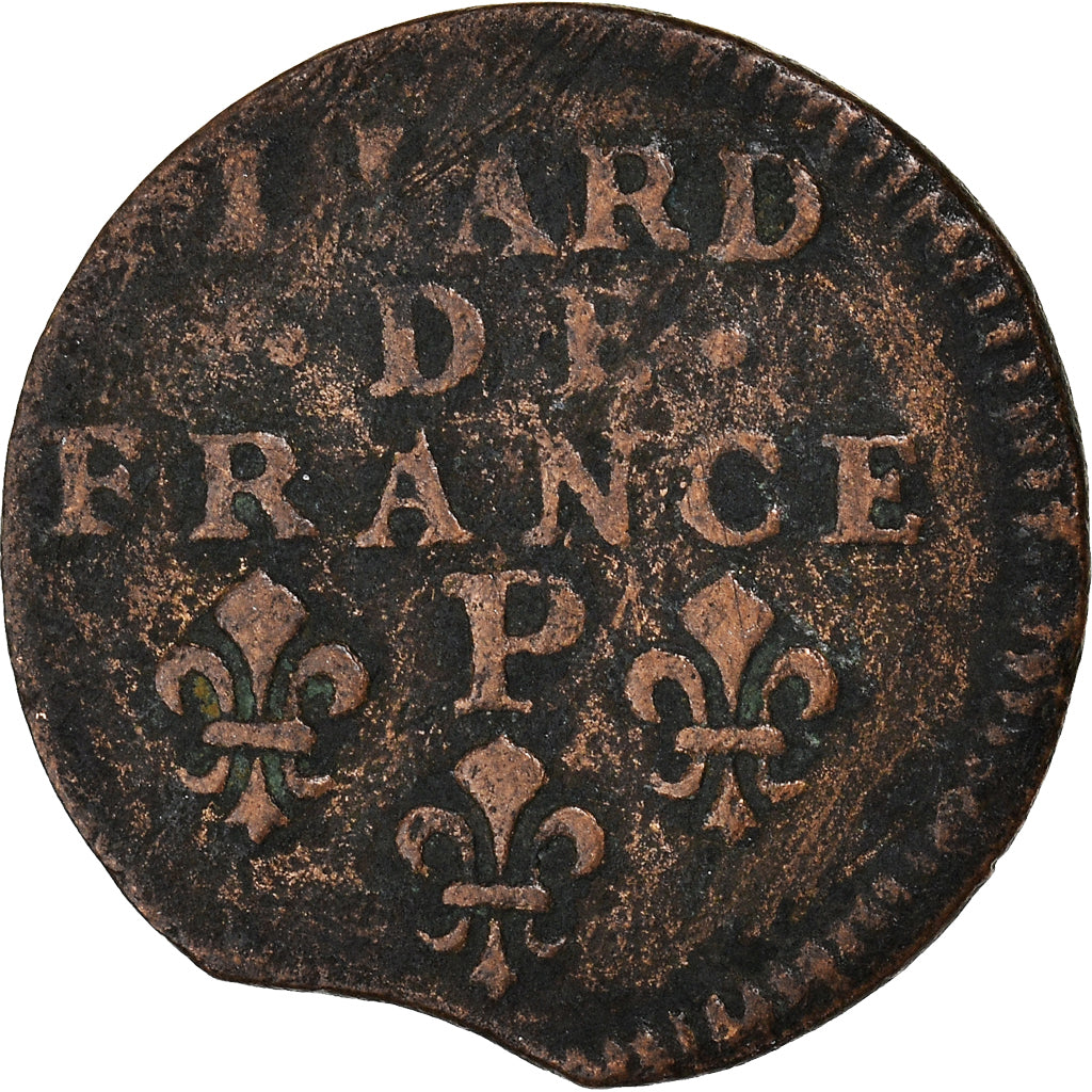 Moneta, Francia, Louis XIV, Liard de France au buste âgé, troisième type