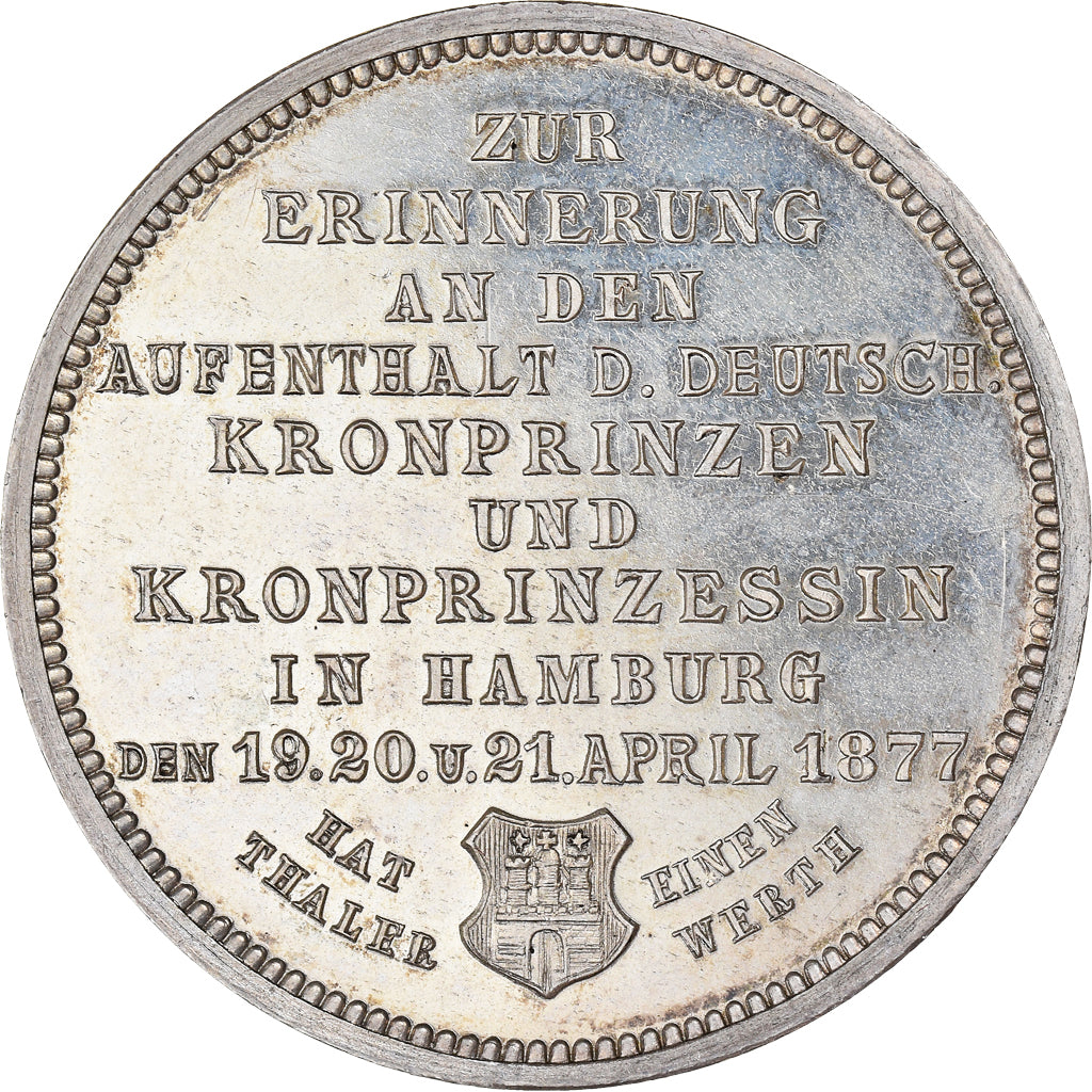 Germany, Medal, Friedrich Wilhelm, Visite du Kronprinz à Hambourg, 1877