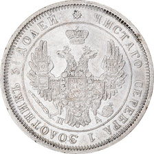 Moeda, Rússia, Nicholas I, 25 Kopeks, 1851, Saint-Petersburg, AU(50-53), Prata