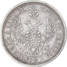 Monnaie, Russie, Nicholas I, 25 Kopeks, 1855, Saint-Petersburg, TTB, Argent