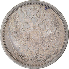 Moneta, Russia, Nicholas II, 20 Kopeks, 1878, Saint-Petersburg, MB+, Argento