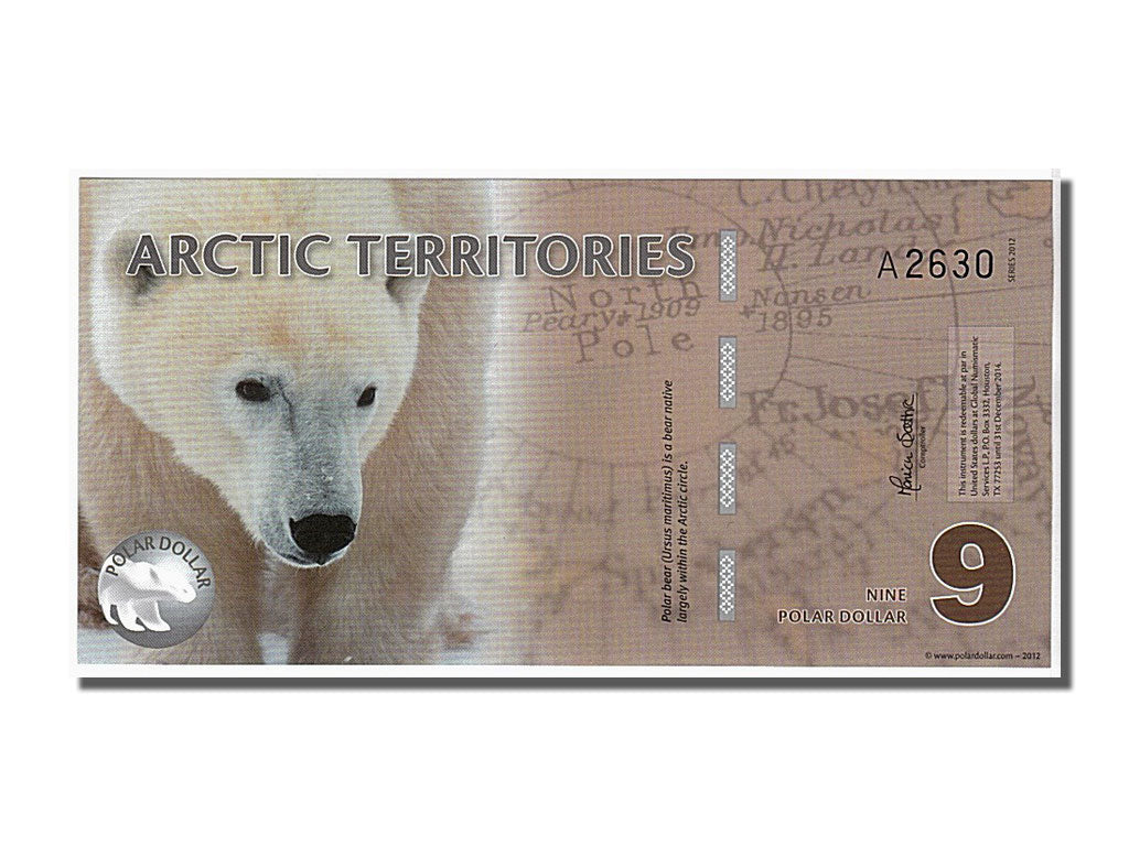Banconote, Artico, 9 Polar, 2012, FDS