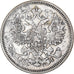 Moneda, Rusia, Nicholas II, 15 Kopeks, 1870, Saint-Petersburg, MBC, Plata