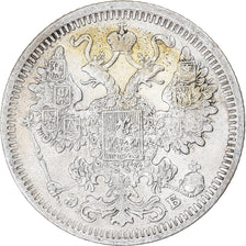 Moneda, Rusia, Nicholas II, 15 Kopeks, 1908, Saint-Petersburg, MBC, Plata
