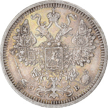 Moneta, Russia, Nicholas II, 15 Kopeks, 1908, Saint-Petersburg, BB, Argento