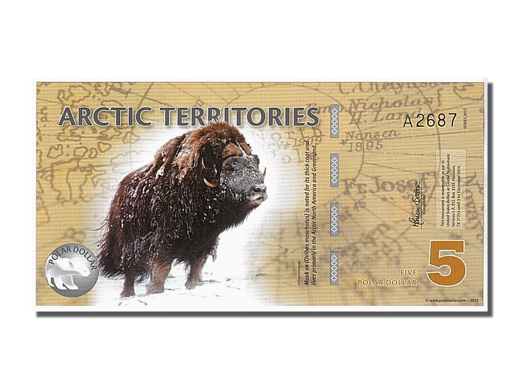 Banconote, Artico, 5 Polar, 2012, FDS