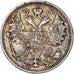 Moneda, Rusia, Nicholas II, 15 Kopeks, 1915, Saint-Petersburg, BC+, Plata