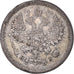 Coin, Russia, Nicholas II, 10 Kopeks, 1877, Saint-Petersburg, EF(40-45), Silver