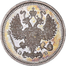 Moeda, Rússia, Nicholas II, 10 Kopeks, 1909, Saint-Petersburg, MS(63), Prata