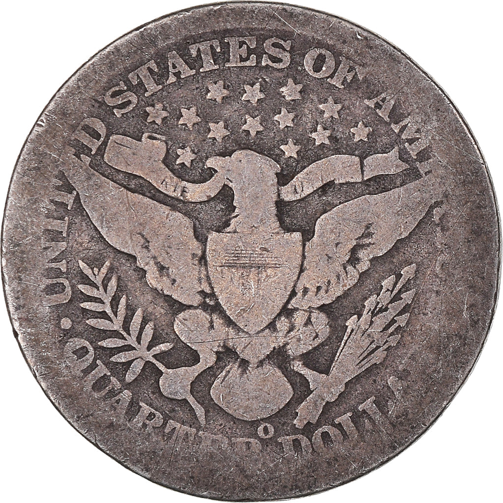 Coin, United States, Barber Quarter, Quarter, 1897, U.S. Mint, New Orleans