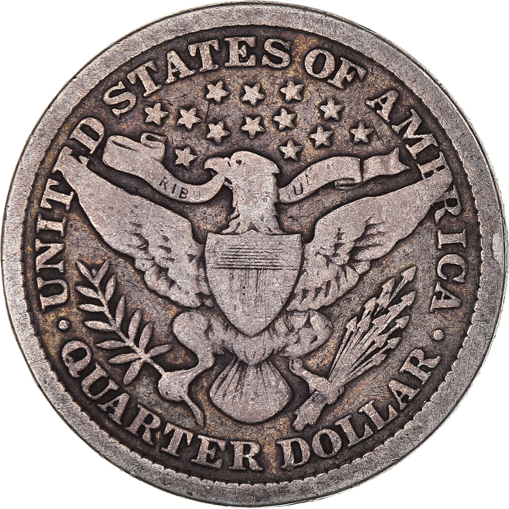 Coin, United States, Barber Quarter, Quarter, 1898, U.S. Mint, Philadelphia