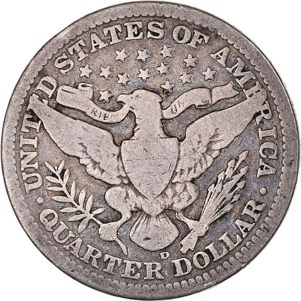 Moneda, Estados Unidos, Barber Quarter, Quarter, 1907, U.S. Mint, Denver, BC+