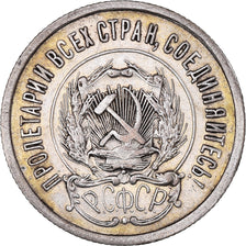 Moneda, Rusia, 20 Kopeks, 1923, Leningrad, MBC+, Plata, KM:82