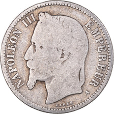 Moneta, Francja, Napoleon III, Franc, 1866, Paris, VF(20-25), Srebro, KM:806.1