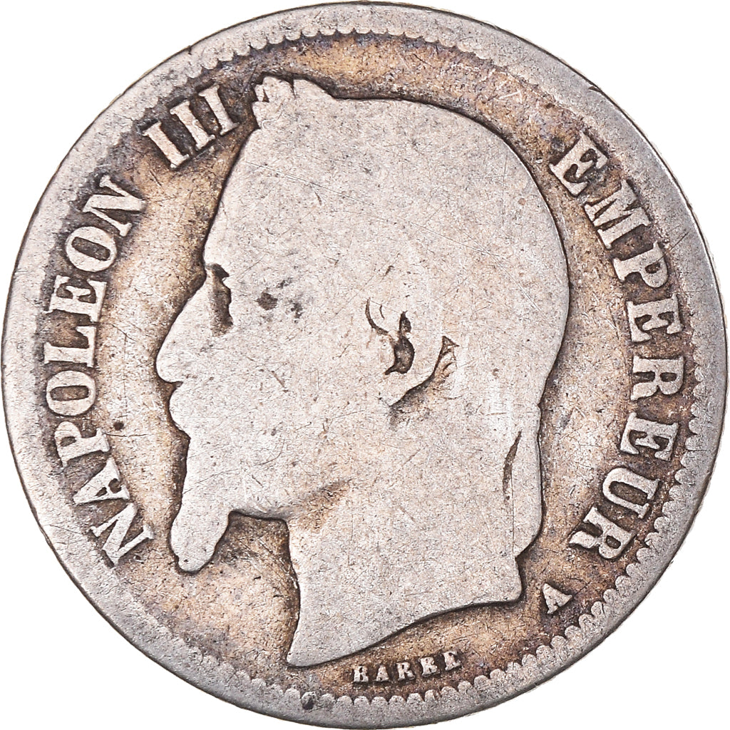 Moeda, França, Napoleon III, Franc, 1866, Paris, VF(20-25), Prata, KM:806.1