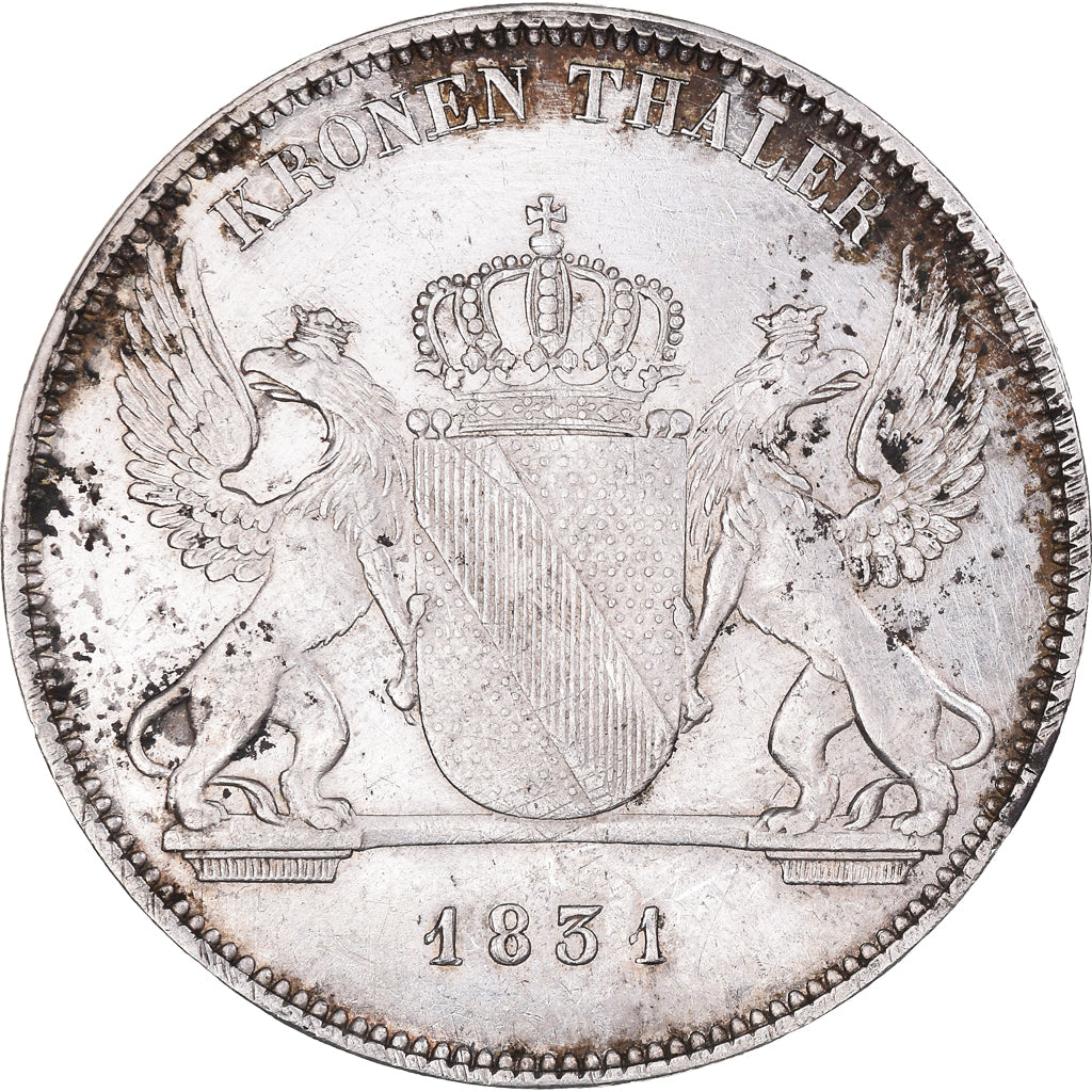 Coin, German States, BADEN, Leopold I, Thaler, Krone, 1831, Karlsruhe