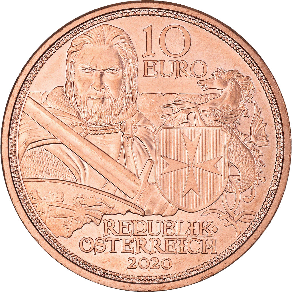 Austria, 10 Euro, Mit Kettenhemd und Schwert, 2020, Vienna, FDC, Rame