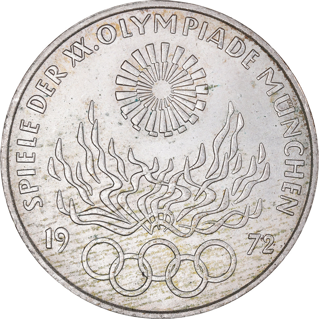 Moeda, ALEMANHA - REPÚBLICA FEDERAL, Munich olympics, 10 Mark, 1972, Munich